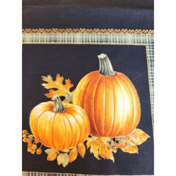 Autumn Elegance Fall Fabric Panel Sunflowers Pumpkins 24"x44" Quilting Cotton - Picture 6 of 16